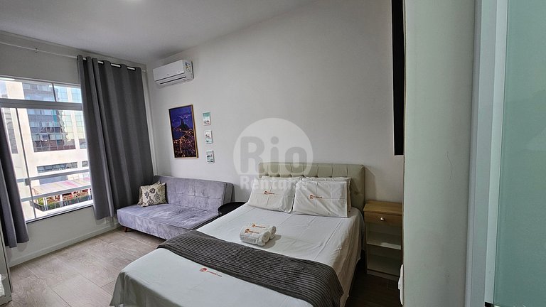 Apartamento con vista al mar a una cuadra de la playa