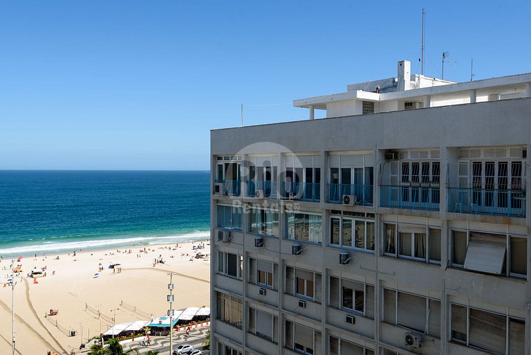 Flat com vista deslumbrante para praia de Copa!