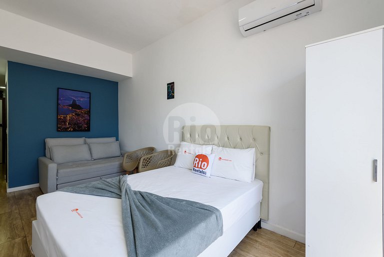 Flat com vista deslumbrante para praia de Copa!