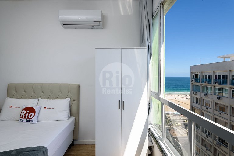 Flat com vista deslumbrante para praia de Copa!