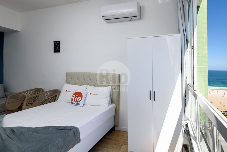 Flat com vista deslumbrante para praia de Copa!