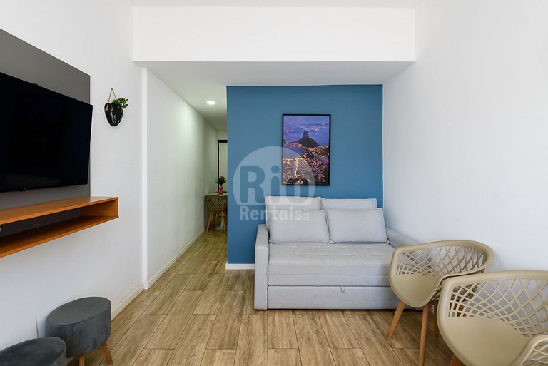 Flat com vista deslumbrante para praia de Copa!