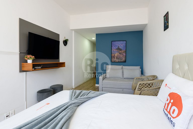 Flat com vista deslumbrante para praia de Copa!