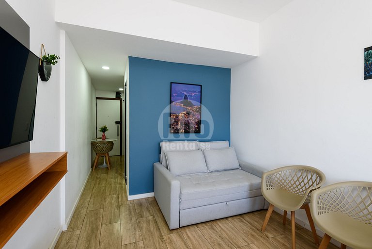 Flat com vista deslumbrante para praia de Copa!