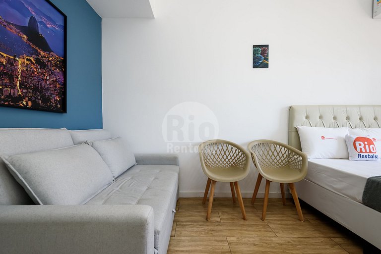 Flat com vista deslumbrante para praia de Copa!
