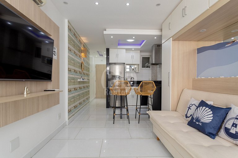 Apartamento para 4 personas con vistas al mar.