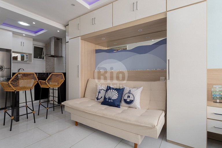 Apartamento para até 4 pessoas com vista mar.