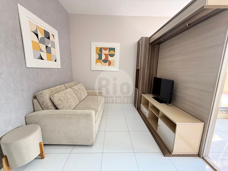 Estudio com vista para Praia de Copacabana