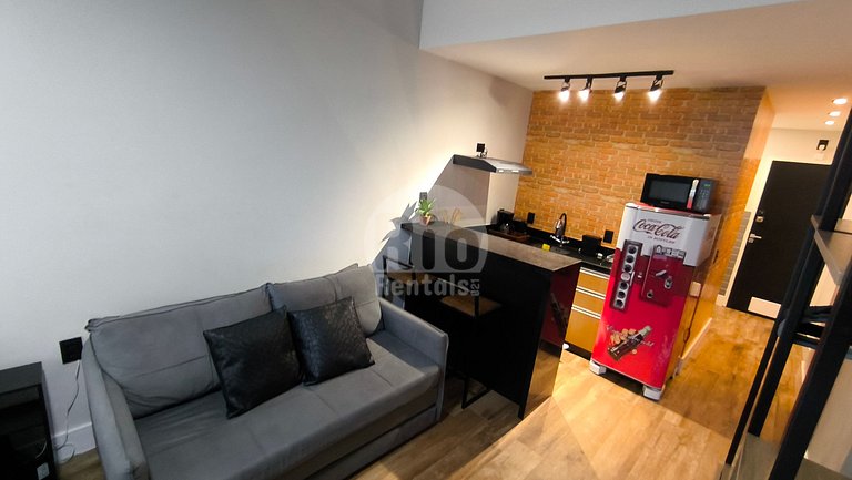 Studio com vista para a praia de Copacabana
