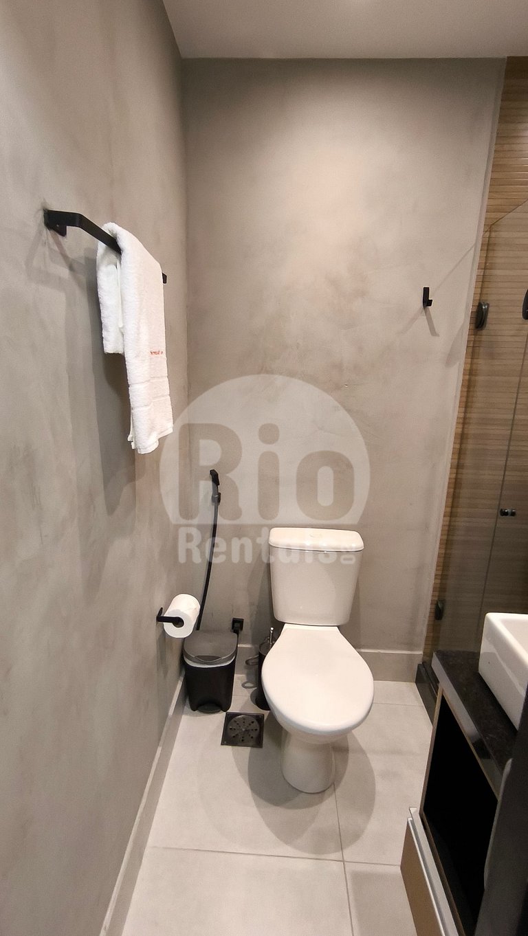Studio com vista para a praia de Copacabana