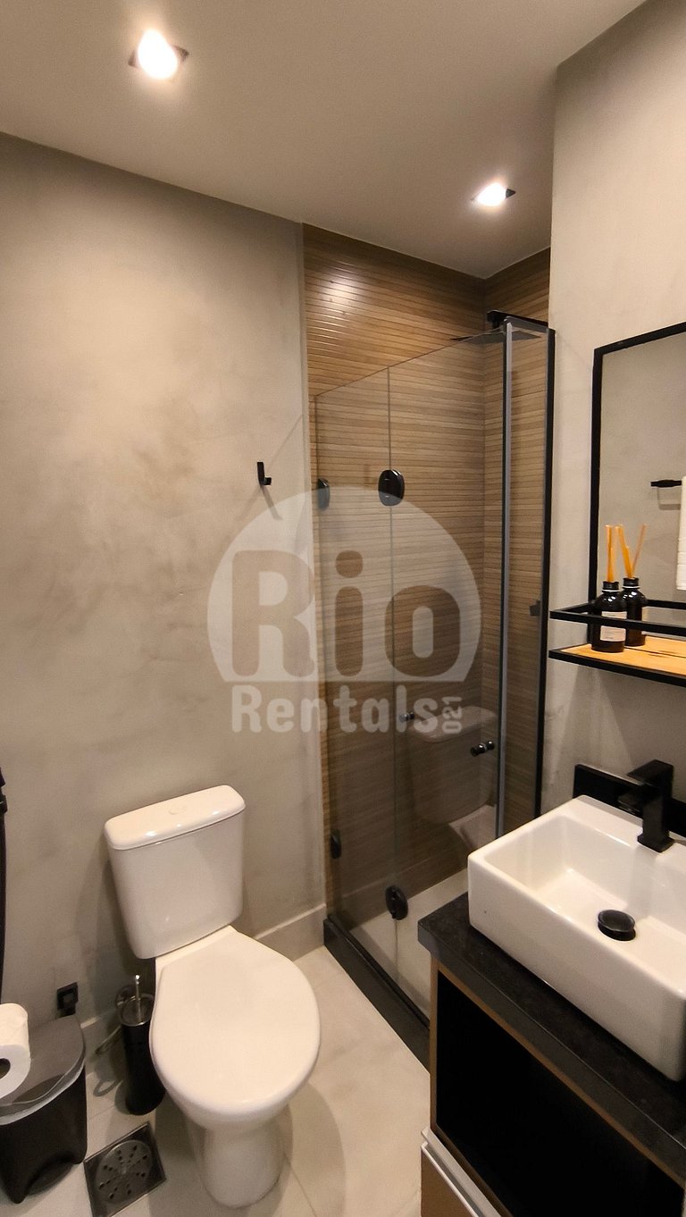 Studio com vista para a praia de Copacabana