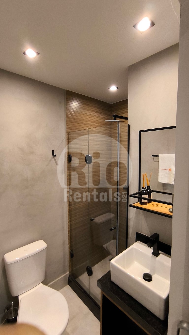 Studio com vista para a praia de Copacabana